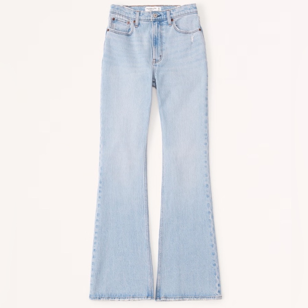 Abercrombie & Fitch High-Rise Light Blue Flare Jeans